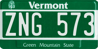 VT license plate ZNG573