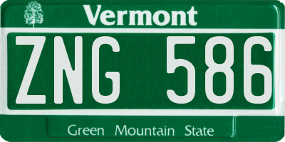 VT license plate ZNG586
