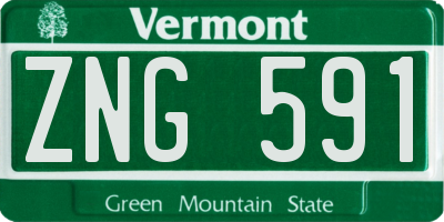 VT license plate ZNG591