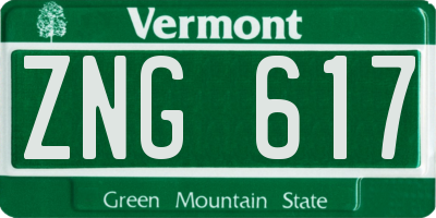 VT license plate ZNG617