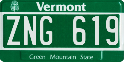 VT license plate ZNG619