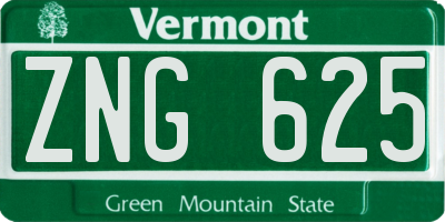 VT license plate ZNG625