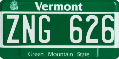 VT license plate ZNG626