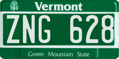 VT license plate ZNG628