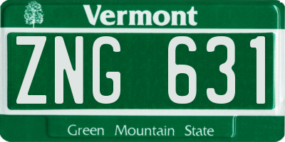 VT license plate ZNG631