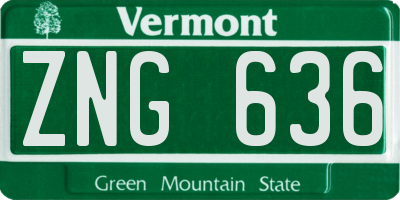 VT license plate ZNG636