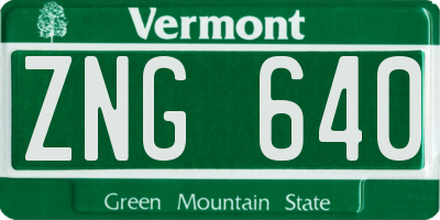 VT license plate ZNG640