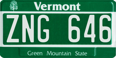 VT license plate ZNG646