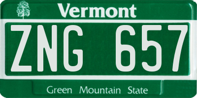 VT license plate ZNG657