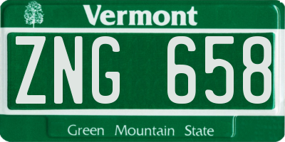 VT license plate ZNG658
