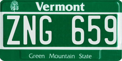 VT license plate ZNG659