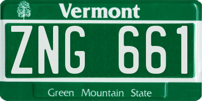 VT license plate ZNG661