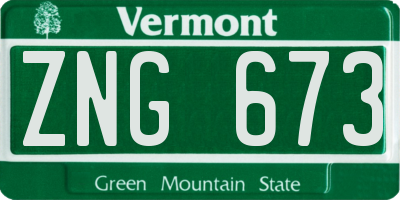 VT license plate ZNG673