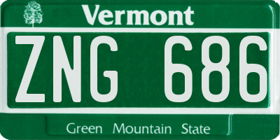 VT license plate ZNG686