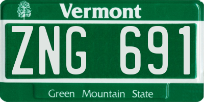 VT license plate ZNG691