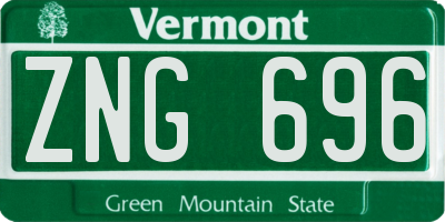 VT license plate ZNG696