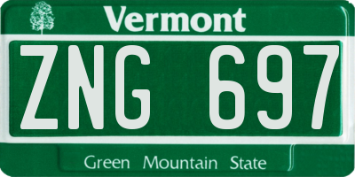 VT license plate ZNG697
