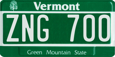 VT license plate ZNG700
