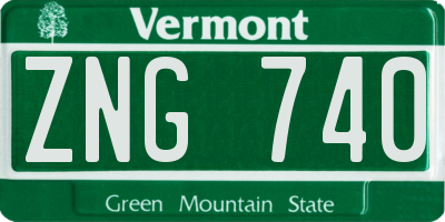 VT license plate ZNG740