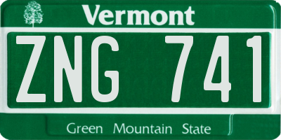 VT license plate ZNG741