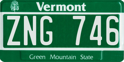 VT license plate ZNG746