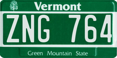 VT license plate ZNG764