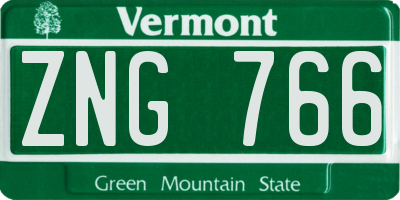 VT license plate ZNG766