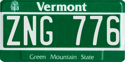 VT license plate ZNG776