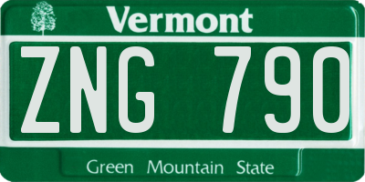 VT license plate ZNG790