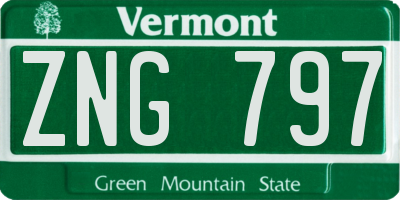 VT license plate ZNG797