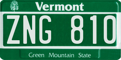 VT license plate ZNG810