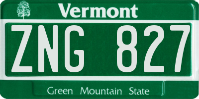 VT license plate ZNG827
