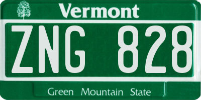 VT license plate ZNG828