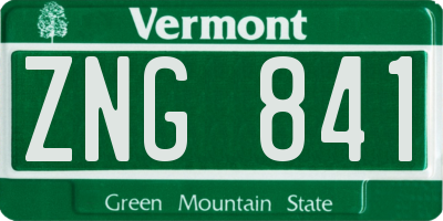 VT license plate ZNG841