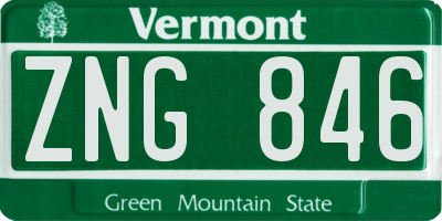 VT license plate ZNG846