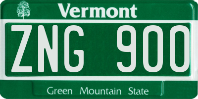 VT license plate ZNG900