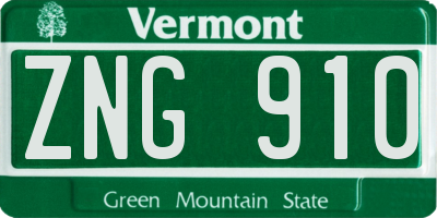 VT license plate ZNG910