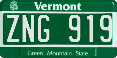 VT license plate ZNG919
