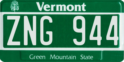 VT license plate ZNG944