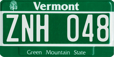 VT license plate ZNH048