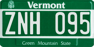 VT license plate ZNH095