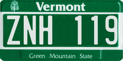 VT license plate ZNH119