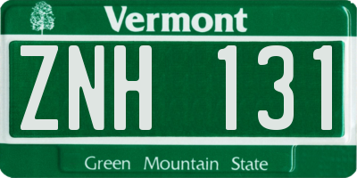 VT license plate ZNH131