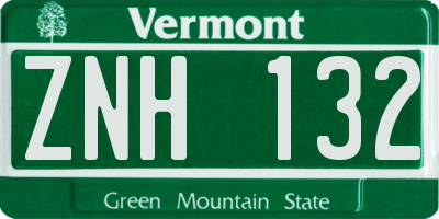 VT license plate ZNH132
