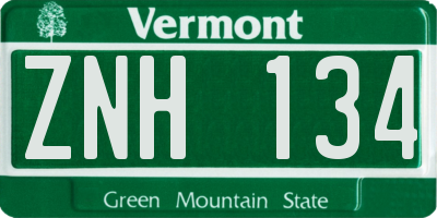 VT license plate ZNH134