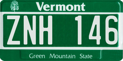 VT license plate ZNH146