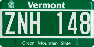 VT license plate ZNH148