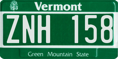 VT license plate ZNH158