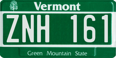 VT license plate ZNH161
