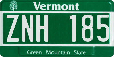 VT license plate ZNH185